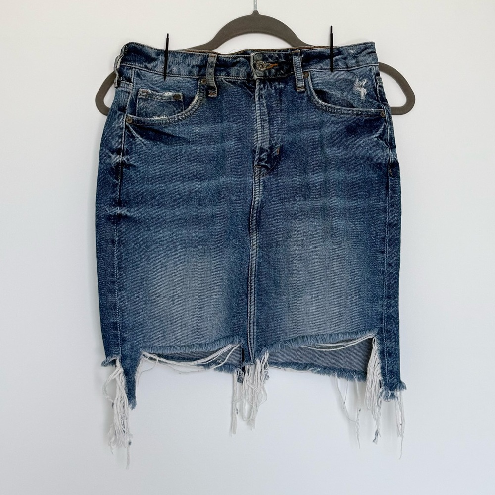 H&M Dark Blue Denim Mini Skirt